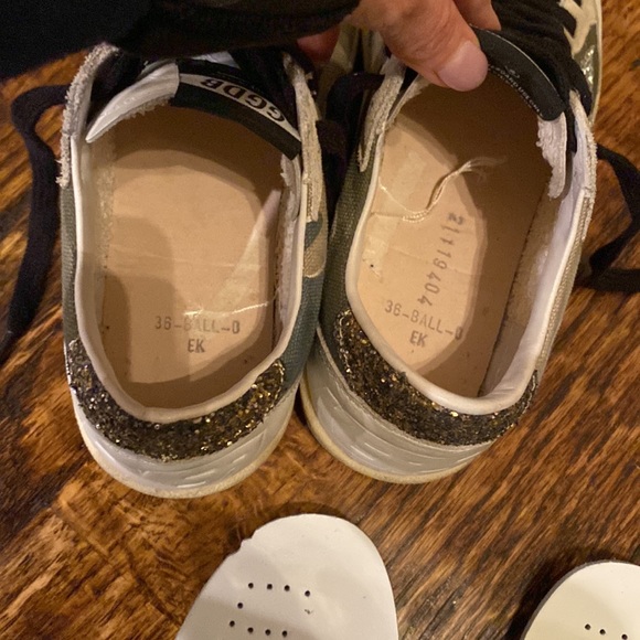 GOLDEN GOOSE ★ Camouflage Ball Star sneakers with glittery star & heel tab 36/6 - Picture 11 of 14